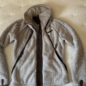 Kuhl Brown and Cream Teddy Bear Fleece Jacket